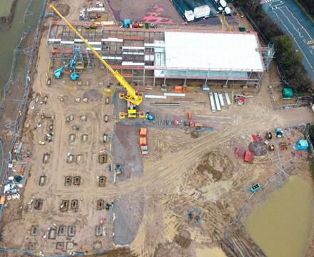 Hopescourt week 17 aerial view of whole site