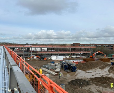 Week 20 view across building from the roof