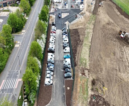 Week 28 progress aerial view of site